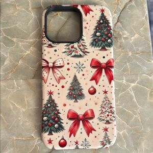 Holiday Tree and Bow Phone Case - Red and Green
